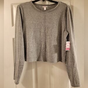 Flirtitude Charcoal Long Sleeve Sweater Tee NWT size XXL